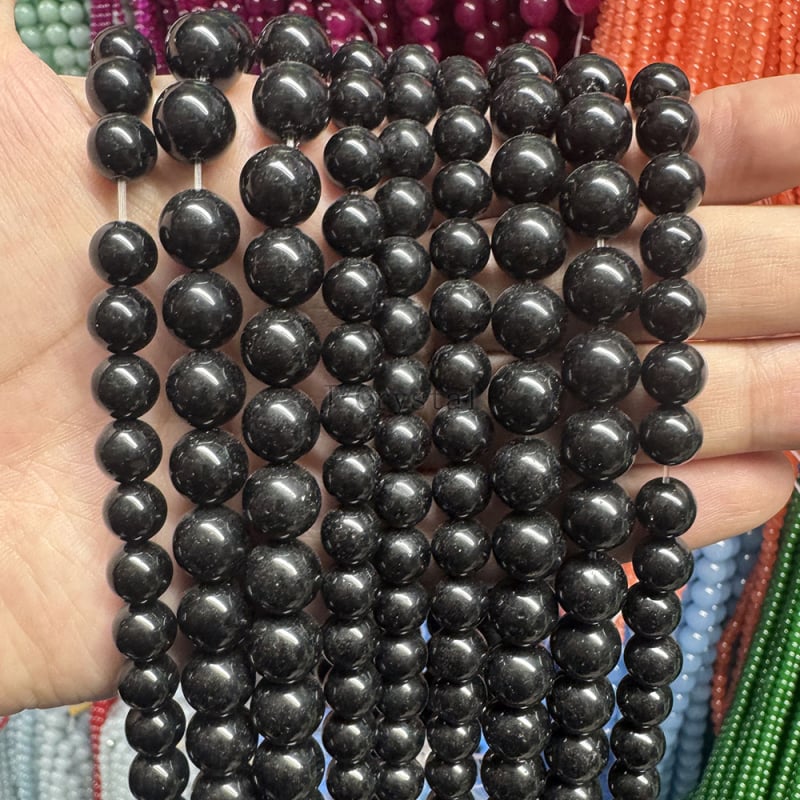 Χάντρες από φυσική πέτρα για χειροποίητα κοσμήματα, με στρογγυλές τρύπες, λειασμένες και γυαλισμένες, υψηλής ποιότητας, πολλά μεγέθη