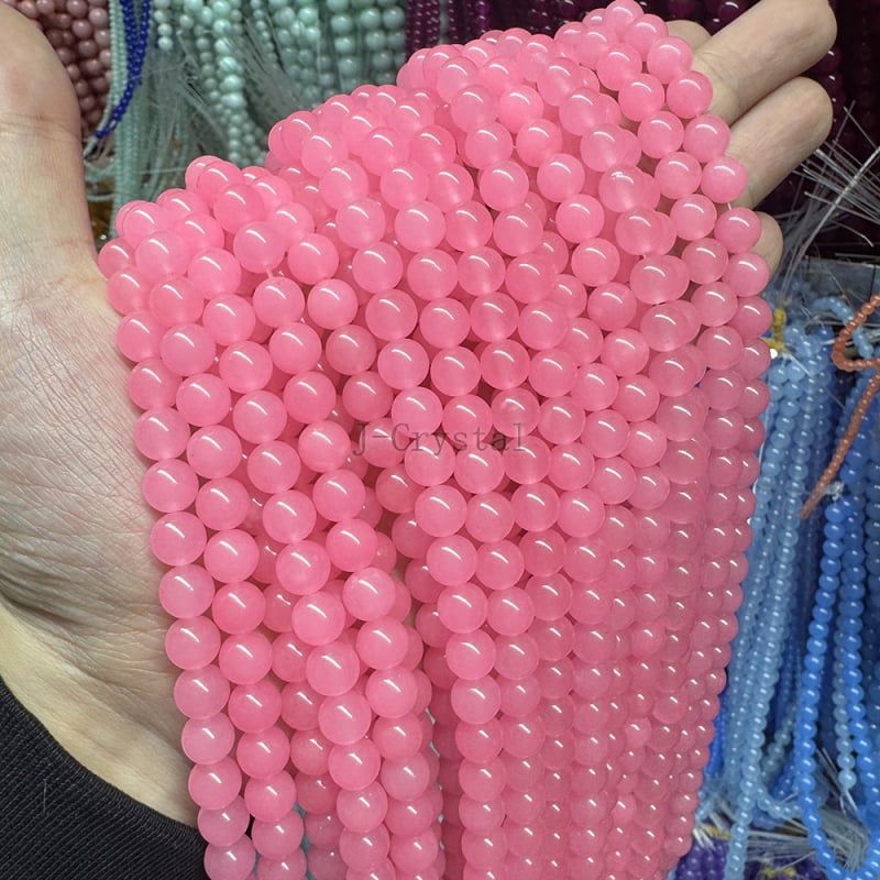 Χάντρες από φυσική πέτρα για χειροποίητα κοσμήματα, με στρογγυλές τρύπες, λειασμένες και γυαλισμένες, υψηλής ποιότητας, πολλά μεγέθη