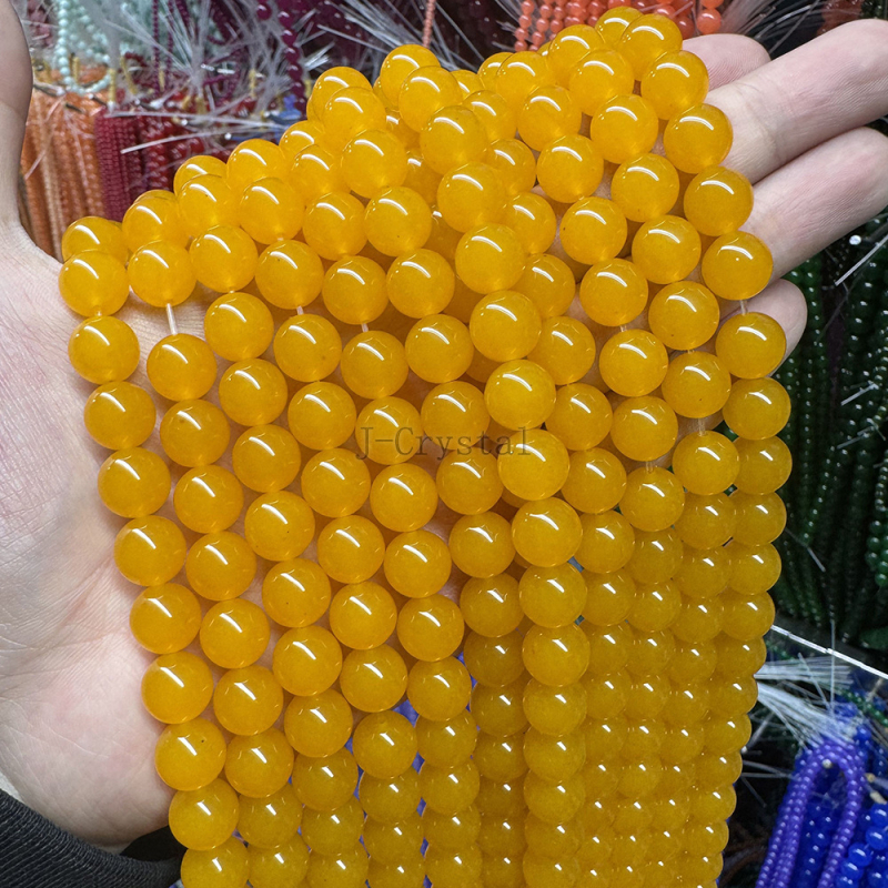 Χάντρες από φυσική πέτρα για χειροποίητα κοσμήματα, με στρογγυλές τρύπες, λειασμένες και γυαλισμένες, υψηλής ποιότητας, πολλά μεγέθη