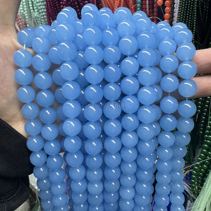 Χάντρες από φυσική πέτρα για χειροποίητα κοσμήματα, με στρογγυλές τρύπες, λειασμένες και γυαλισμένες, υψηλής ποιότητας, πολλά μεγέθη