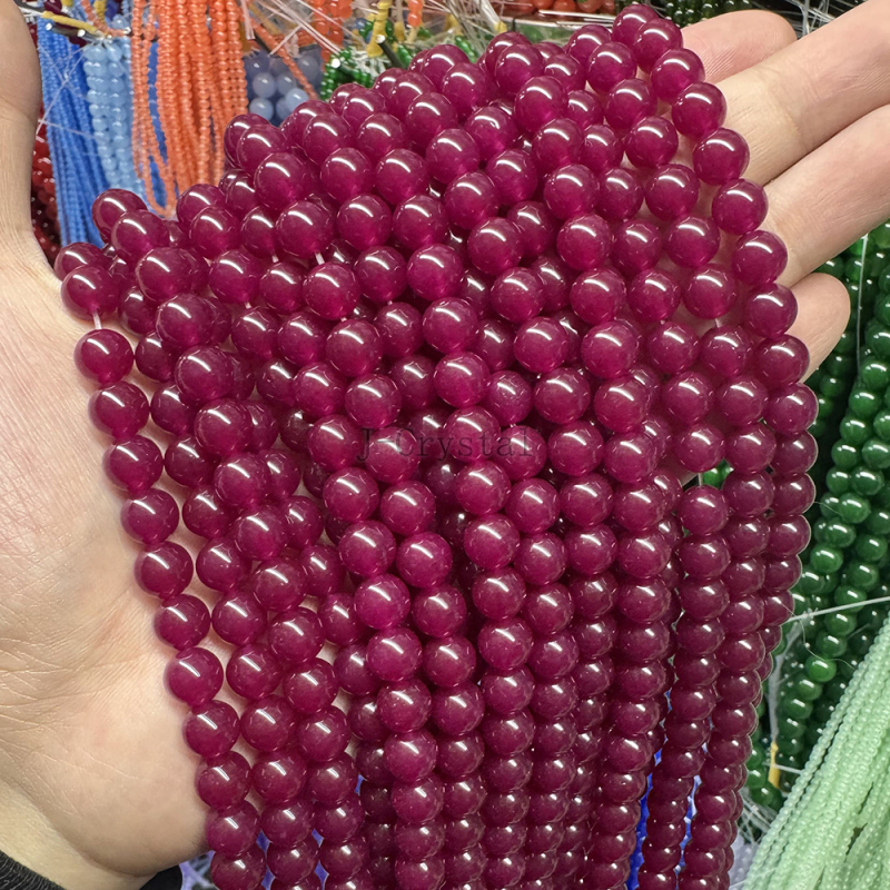 Χάντρες από φυσική πέτρα για χειροποίητα κοσμήματα, με στρογγυλές τρύπες, λειασμένες και γυαλισμένες, υψηλής ποιότητας, πολλά μεγέθη