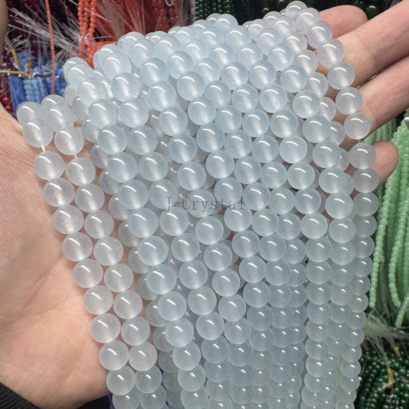 Χάντρες από φυσική πέτρα για χειροποίητα κοσμήματα, με στρογγυλές τρύπες, λειασμένες και γυαλισμένες, υψηλής ποιότητας, πολλά μεγέθη