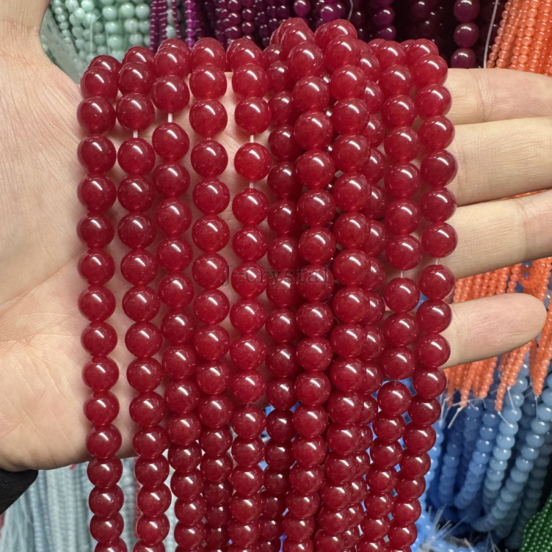 Χάντρες από φυσική πέτρα για χειροποίητα κοσμήματα, με στρογγυλές τρύπες, λειασμένες και γυαλισμένες, υψηλής ποιότητας, πολλά μεγέθη