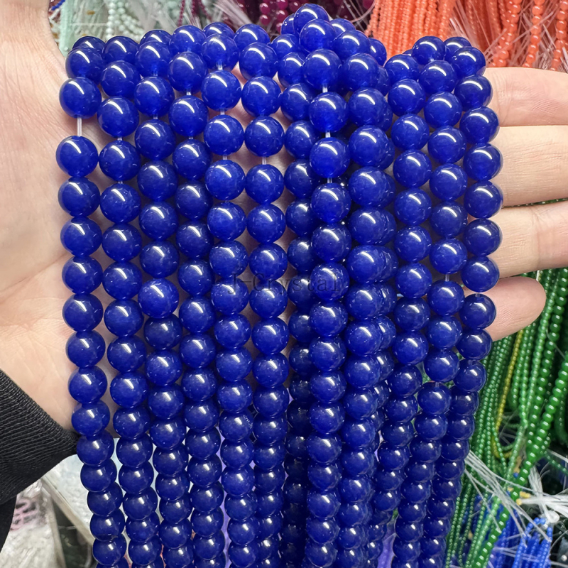 Χάντρες από φυσική πέτρα για χειροποίητα κοσμήματα, με στρογγυλές τρύπες, λειασμένες και γυαλισμένες, υψηλής ποιότητας, πολλά μεγέθη