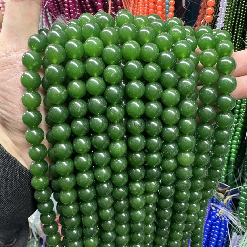 Χάντρες από φυσική πέτρα για χειροποίητα κοσμήματα, με στρογγυλές τρύπες, λειασμένες και γυαλισμένες, υψηλής ποιότητας, πολλά μεγέθη