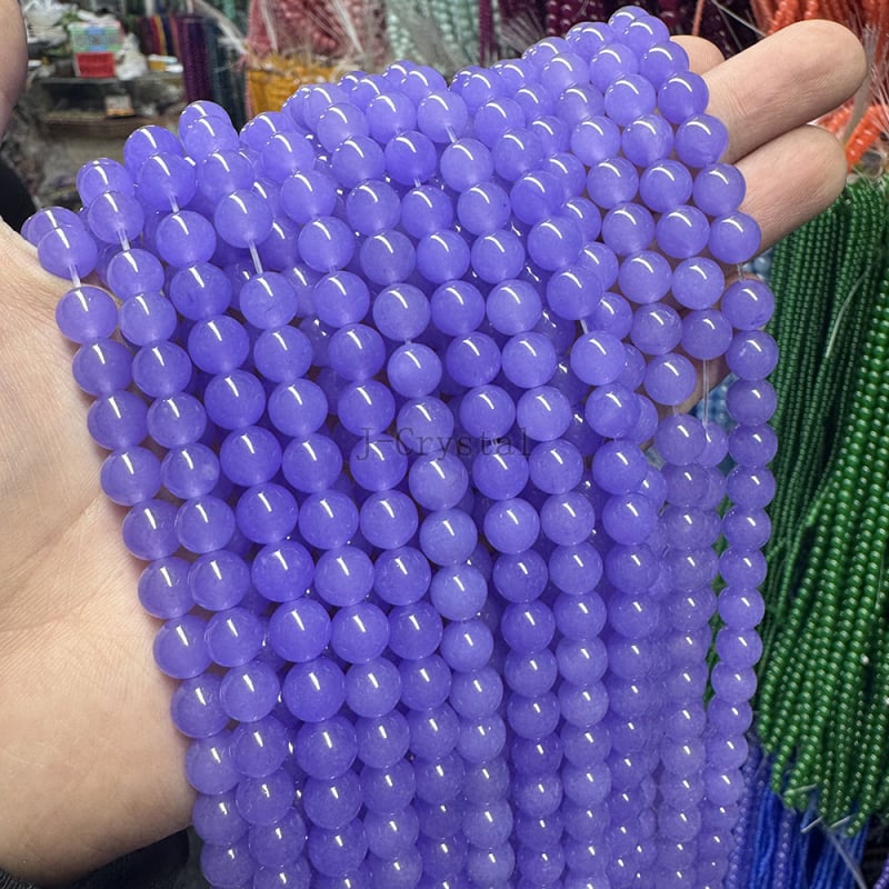 Χάντρες από φυσική πέτρα για χειροποίητα κοσμήματα, με στρογγυλές τρύπες, λειασμένες και γυαλισμένες, υψηλής ποιότητας, πολλά μεγέθη