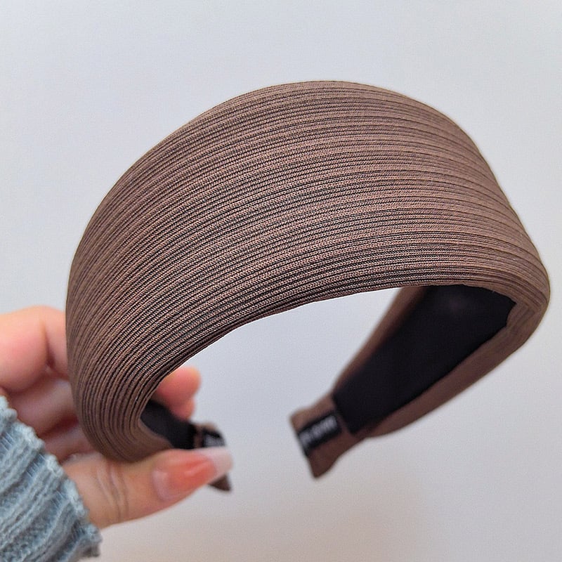 Bandă pentru cap pentru femei — design premium cu margine largă, lucrată manual, stil simplu, iarnă 2025