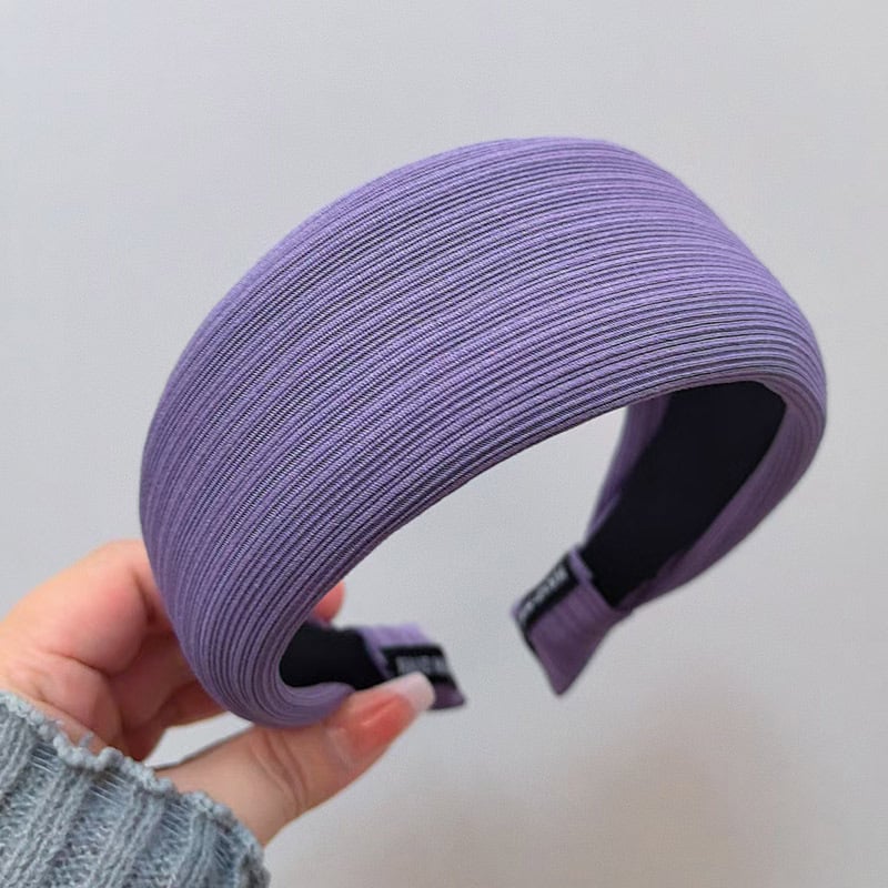 Bandă pentru cap pentru femei — design premium cu margine largă, lucrată manual, stil simplu, iarnă 2025