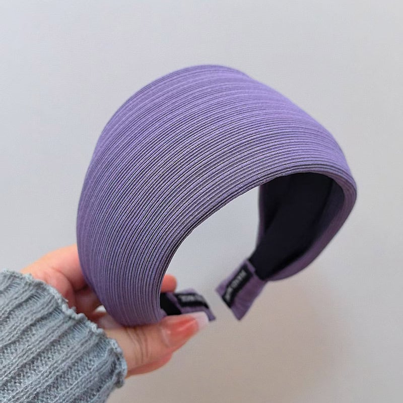 Bandă pentru cap pentru femei — design premium cu margine largă, lucrată manual, stil simplu, iarnă 2025