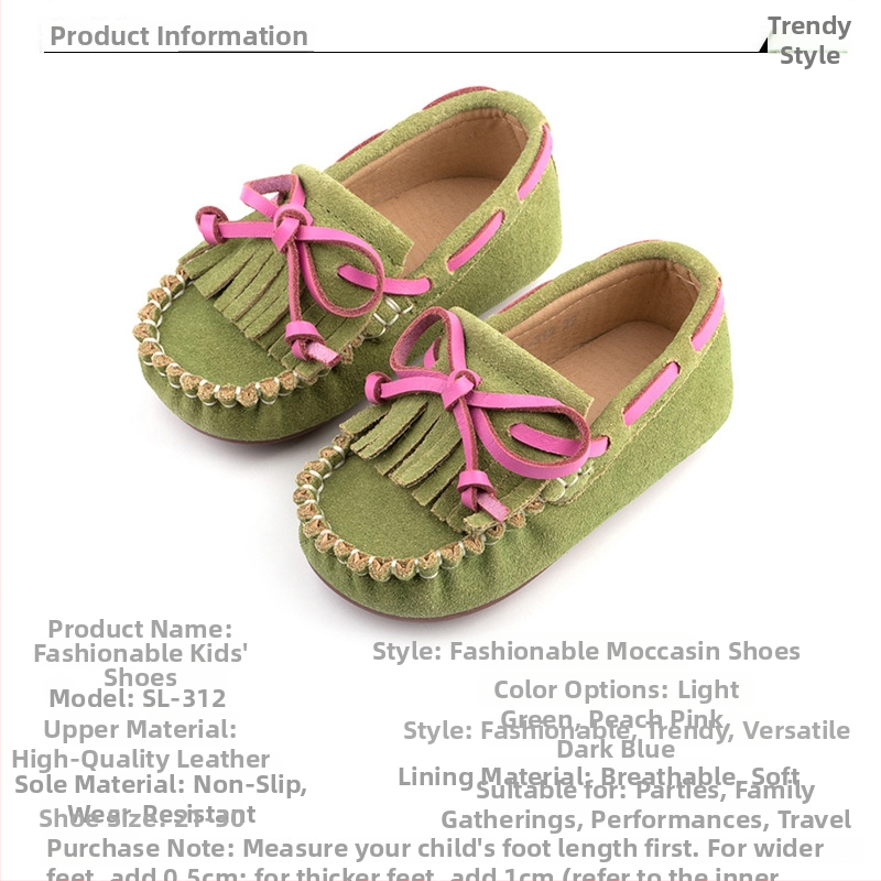 Mokasíny pre dievčatá, vrchný diel z pravej kože, gumová podrážka, štvorcový špičak, britský štýl dizajnu princeznej