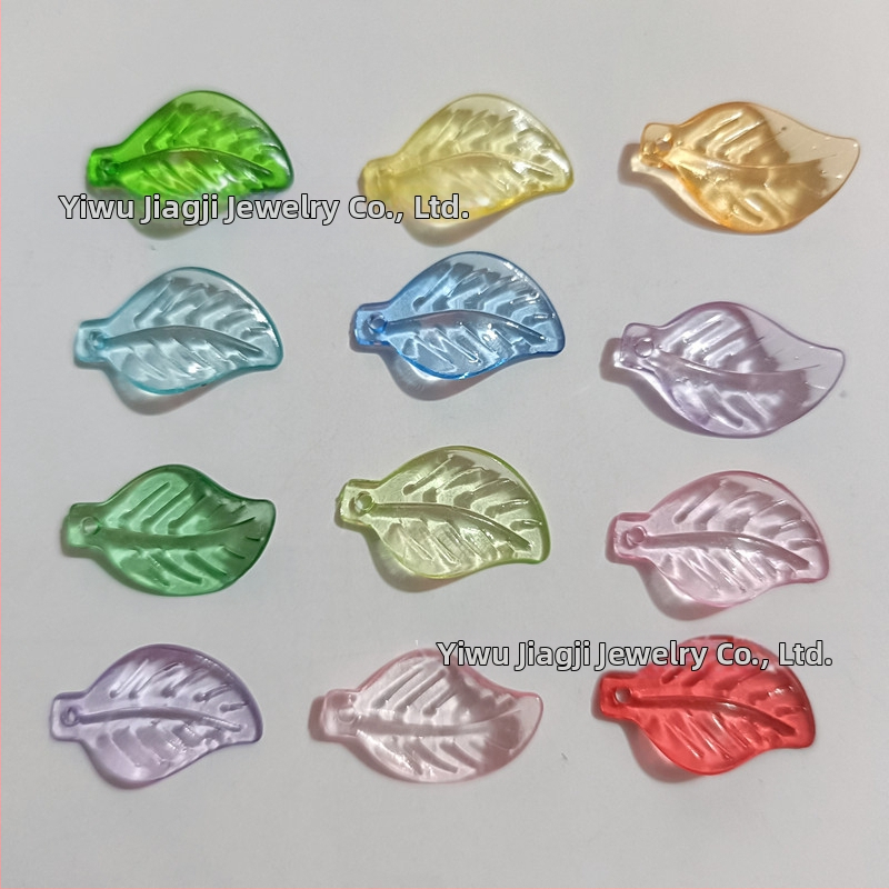 Príslušenstvo - Akrylové melónové korálky s lístovým vzorom, farebné povrchy