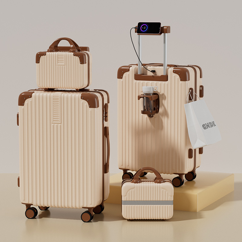 Dvojdielny kufrový set s tichými otočnými kolieskami, ABS materiál, zámok s heslom, veľká kapacita