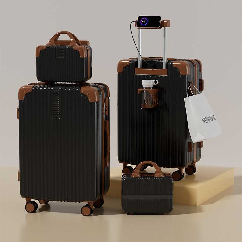 Dvojdielny kufrový set s tichými otočnými kolieskami, ABS materiál, zámok s heslom, veľká kapacita