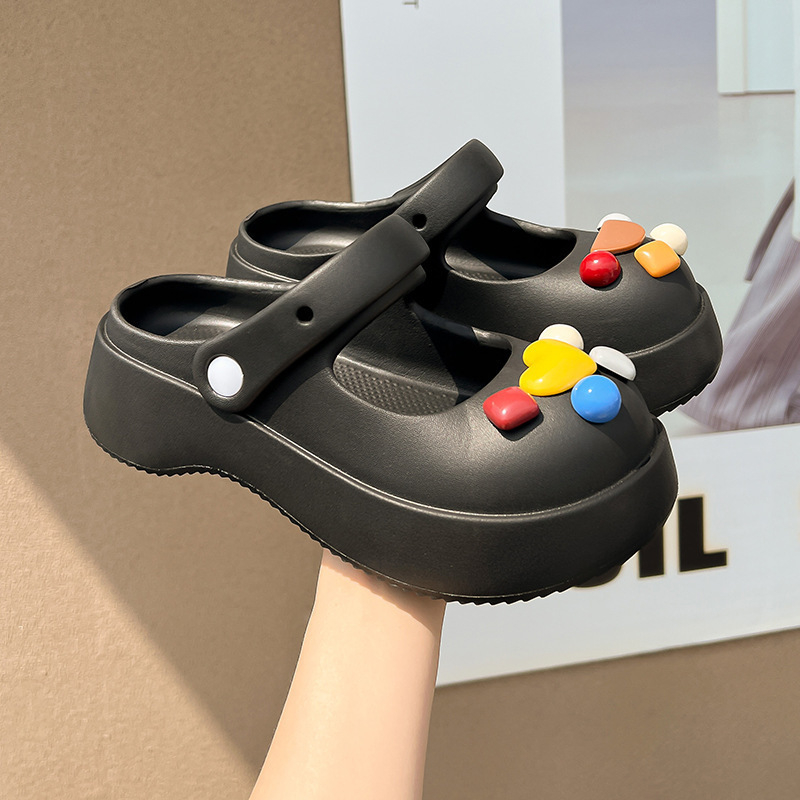 Papuci femei EVA Mary Jane cu deget închis și talpă groasă EVA, grosimea tălpii 1,5–3,5 cm