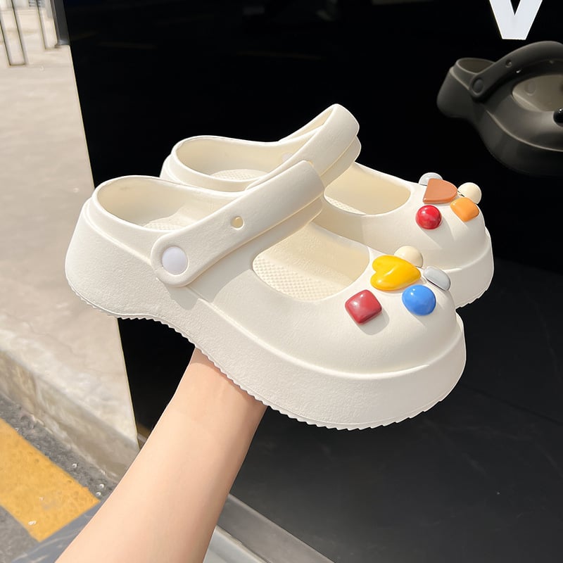 Papuci femei EVA Mary Jane cu deget închis și talpă groasă EVA, grosimea tălpii 1,5–3,5 cm