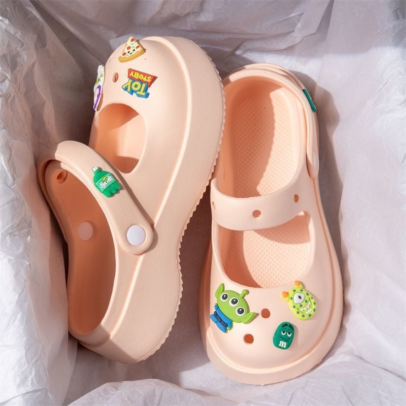 Papuci femei EVA Mary Jane cu deget închis și talpă groasă EVA, grosimea tălpii 1,5–3,5 cm