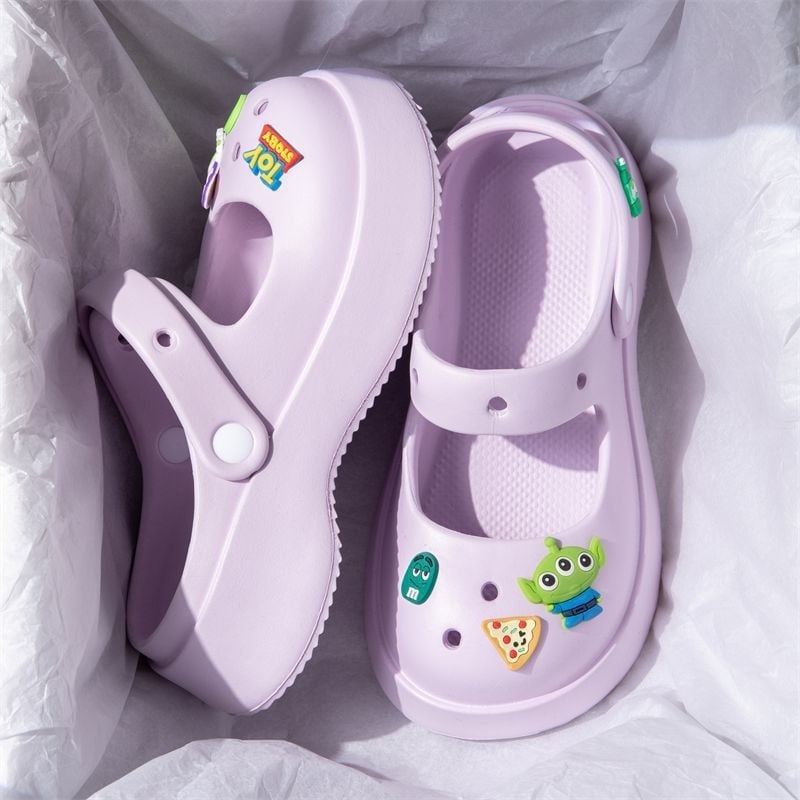 Papuci femei EVA Mary Jane cu deget închis și talpă groasă EVA, grosimea tălpii 1,5–3,5 cm