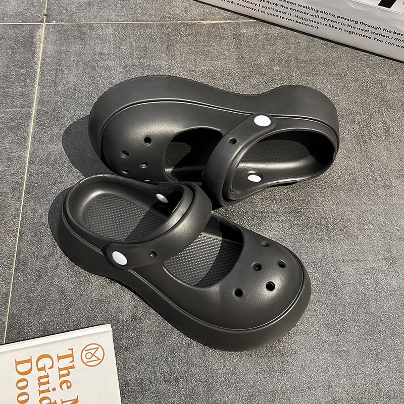 Papuci femei EVA Mary Jane cu deget închis și talpă groasă EVA, grosimea tălpii 1,5–3,5 cm