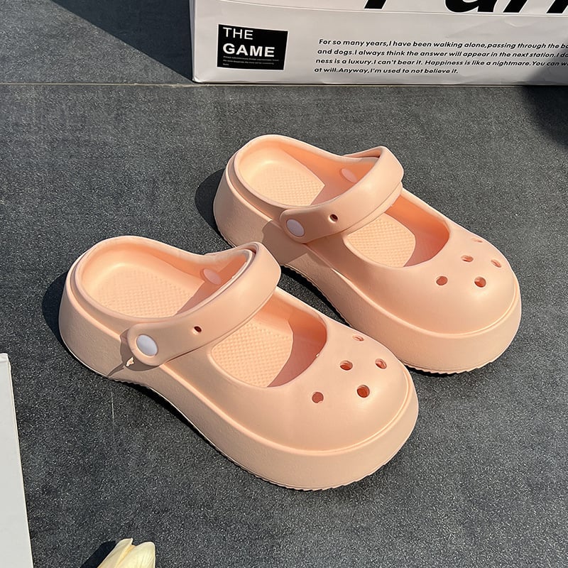 Papuci femei EVA Mary Jane cu deget închis și talpă groasă EVA, grosimea tălpii 1,5–3,5 cm