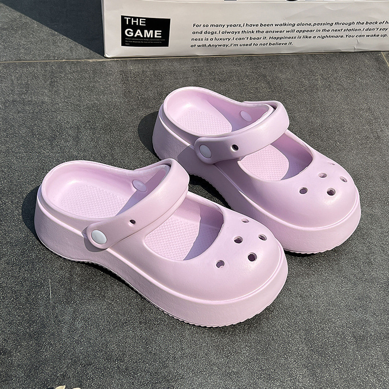 Papuci femei EVA Mary Jane cu deget închis și talpă groasă EVA, grosimea tălpii 1,5–3,5 cm