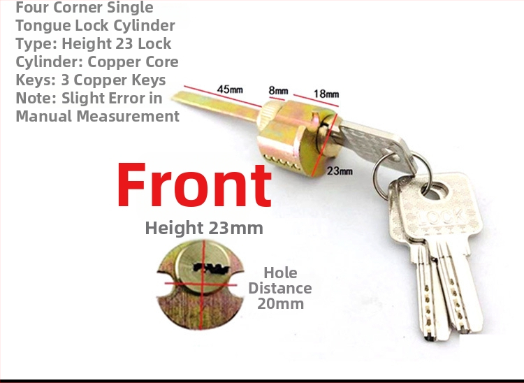 Zárcilinder, különleges formájú elektronikus zár belső ajtókhoz és szállodai ajtókhoz, cinkötvözet
