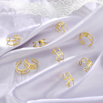 Nyitott gyűrű titánium acélból, 12 konstelláció dizájnnal, elektroplakált, uniszex