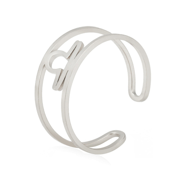 Nyitott gyűrű titánium acélból, 12 konstelláció dizájnnal, elektroplakált, uniszex