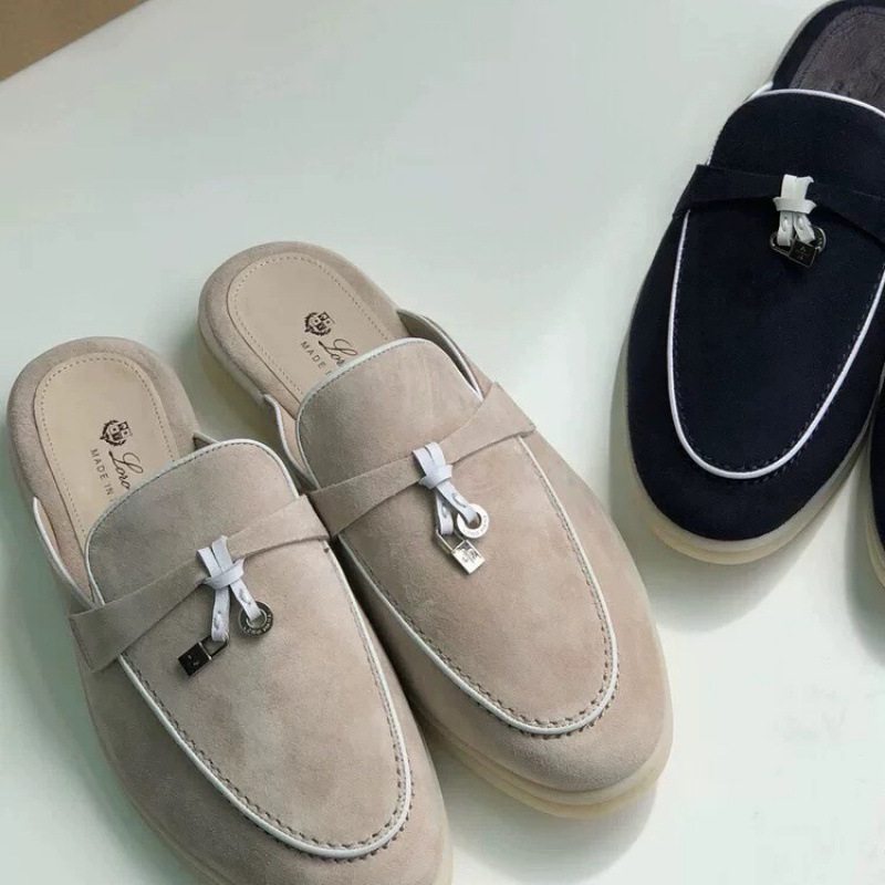 Papuci femei cu platformă, din piele de miel pe partea superioară, talpă din cauciuc, casual pentru zilnic