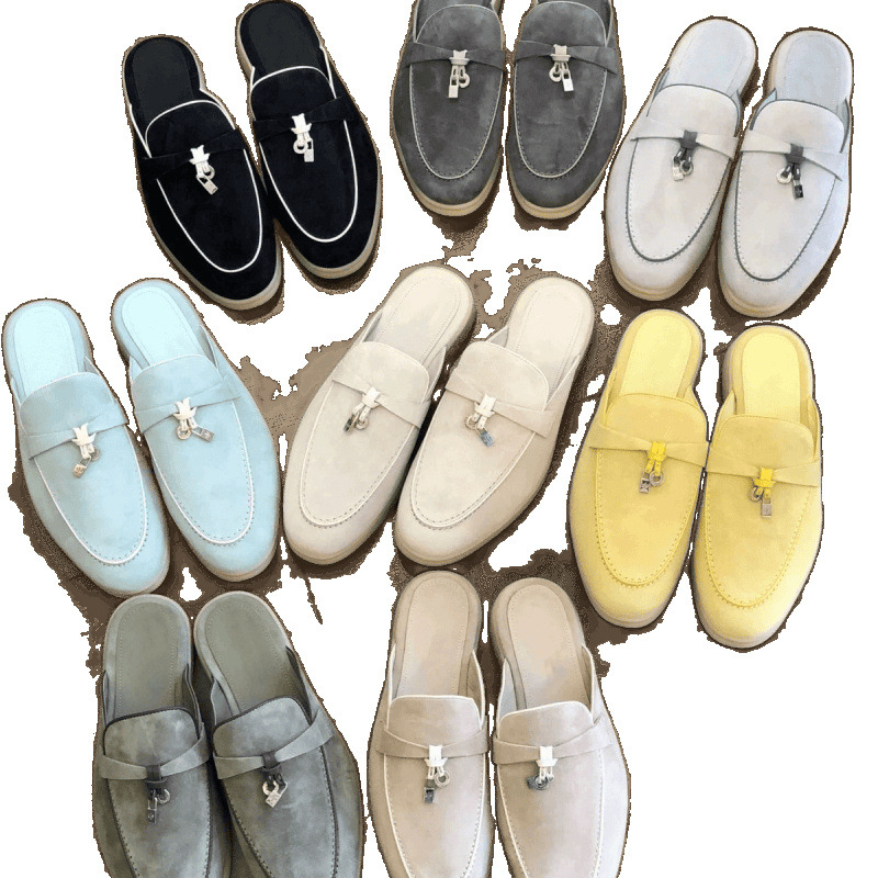 Papuci femei cu platformă, din piele de miel pe partea superioară, talpă din cauciuc, casual pentru zilnic