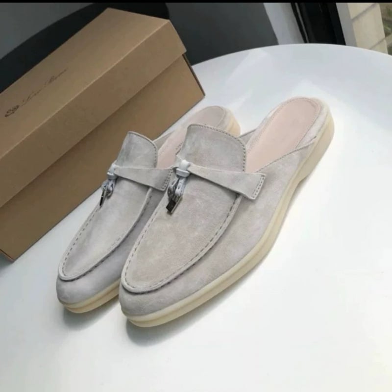 Papuci femei cu platformă, din piele de miel pe partea superioară, talpă din cauciuc, casual pentru zilnic