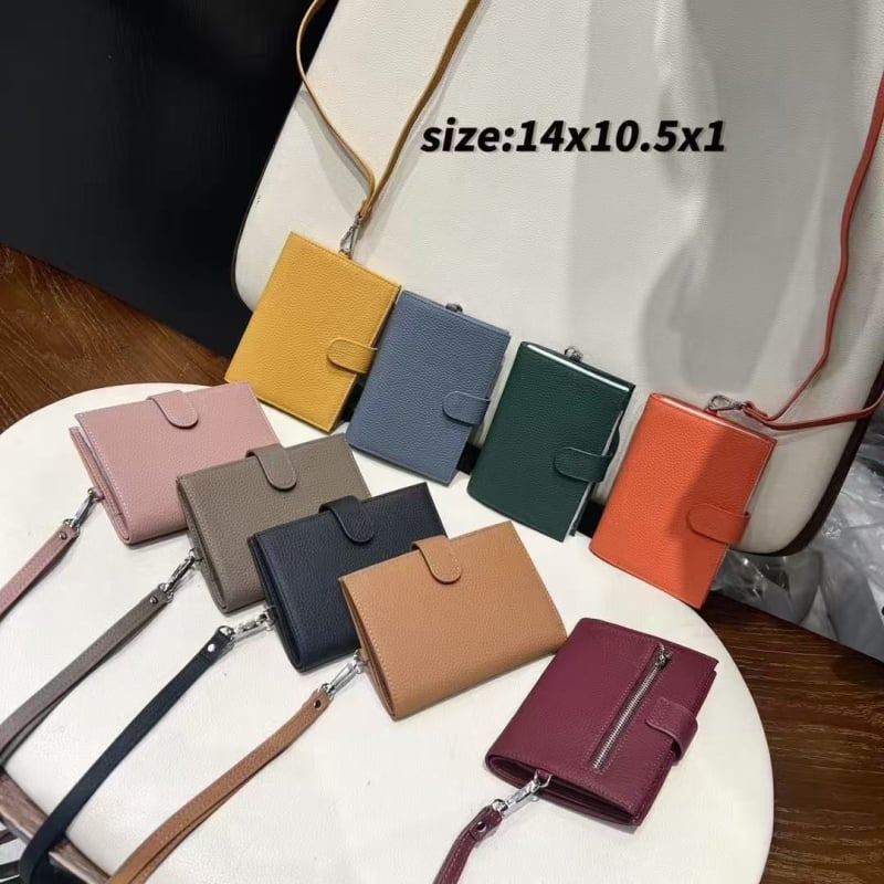 BBYANG Portofel pentru pașaport cu curea pentru gât – Piele naturală, 2 pliuri, Urban Minimalist, Căptușeală poliester-pamuc, Primăvara 2025