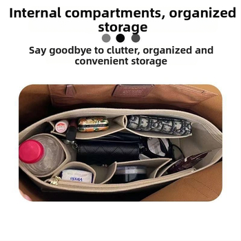 Unutarnji organizator za tote torbe – tijelo od filca, podstava od poliestera, jednobojni uzorak, ultra lagan, otporan na krađu, proširivo skladištenje za kućnu upotrebu