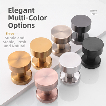 Nerezová skrytá okrúhla zámka na dvere - tichá, vhodná pre drevené dvere, s jednostrannou rukoväťou