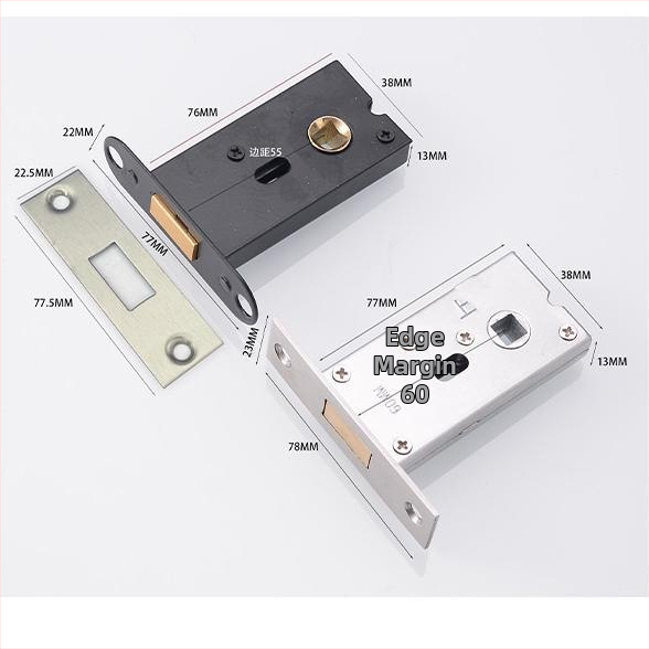 Nerezová skrytá okrúhla zámka na dvere - tichá, vhodná pre drevené dvere, s jednostrannou rukoväťou