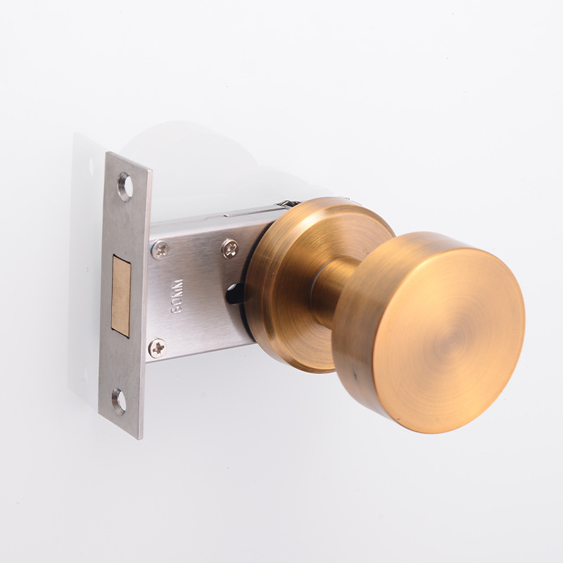 Nerezová skrytá okrúhla zámka na dvere - tichá, vhodná pre drevené dvere, s jednostrannou rukoväťou