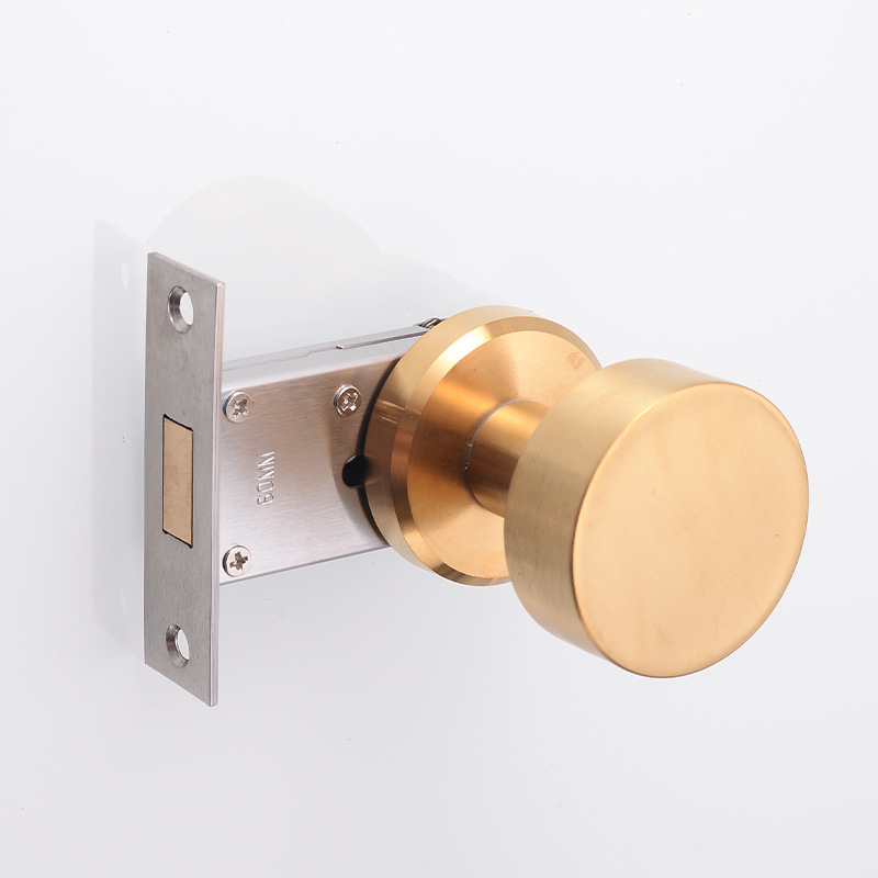 Nerezová skrytá okrúhla zámka na dvere - tichá, vhodná pre drevené dvere, s jednostrannou rukoväťou