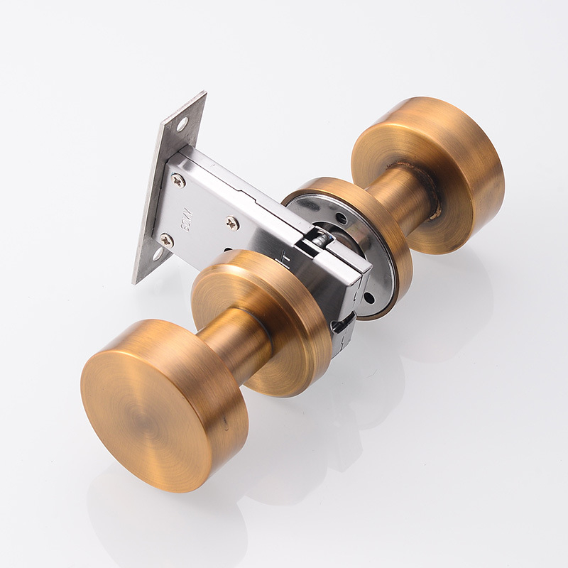 Nerezová skrytá okrúhla zámka na dvere - tichá, vhodná pre drevené dvere, s jednostrannou rukoväťou