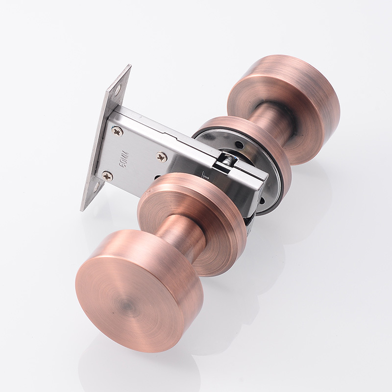 Nerezová skrytá okrúhla zámka na dvere - tichá, vhodná pre drevené dvere, s jednostrannou rukoväťou