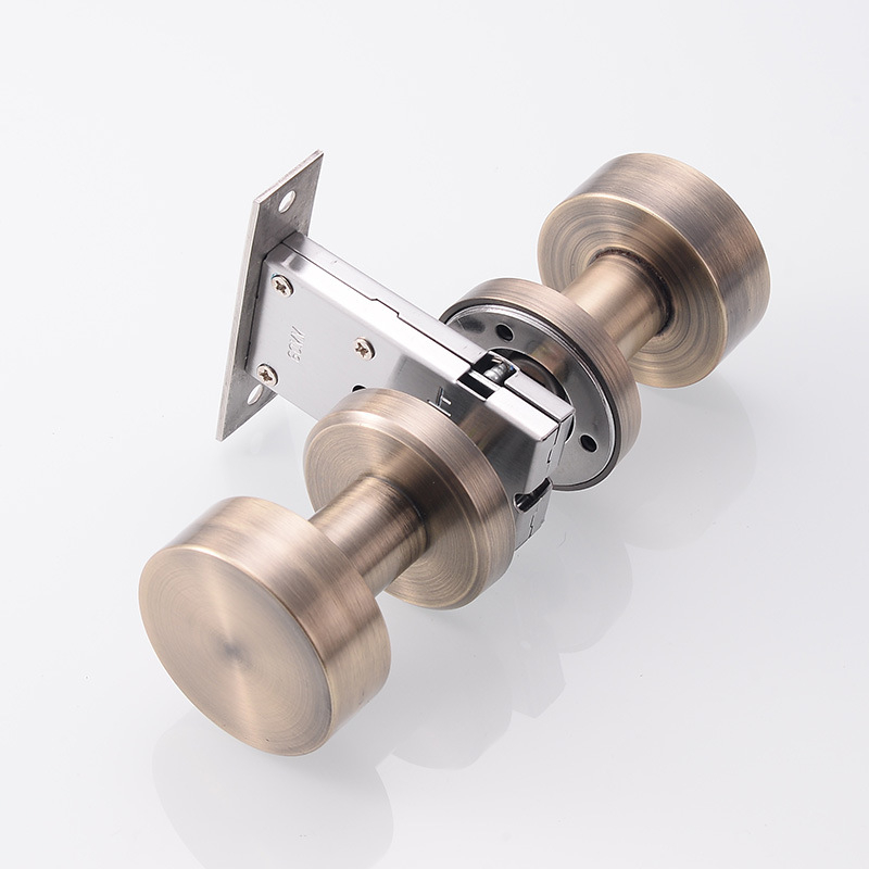 Nerezová skrytá okrúhla zámka na dvere - tichá, vhodná pre drevené dvere, s jednostrannou rukoväťou