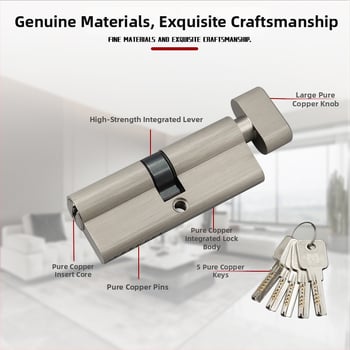 Réz zárbetét AX-70C ajtókhoz — univerzális belső ajtókhoz, márka AixiN, zárbetét, modern minimalista stílus