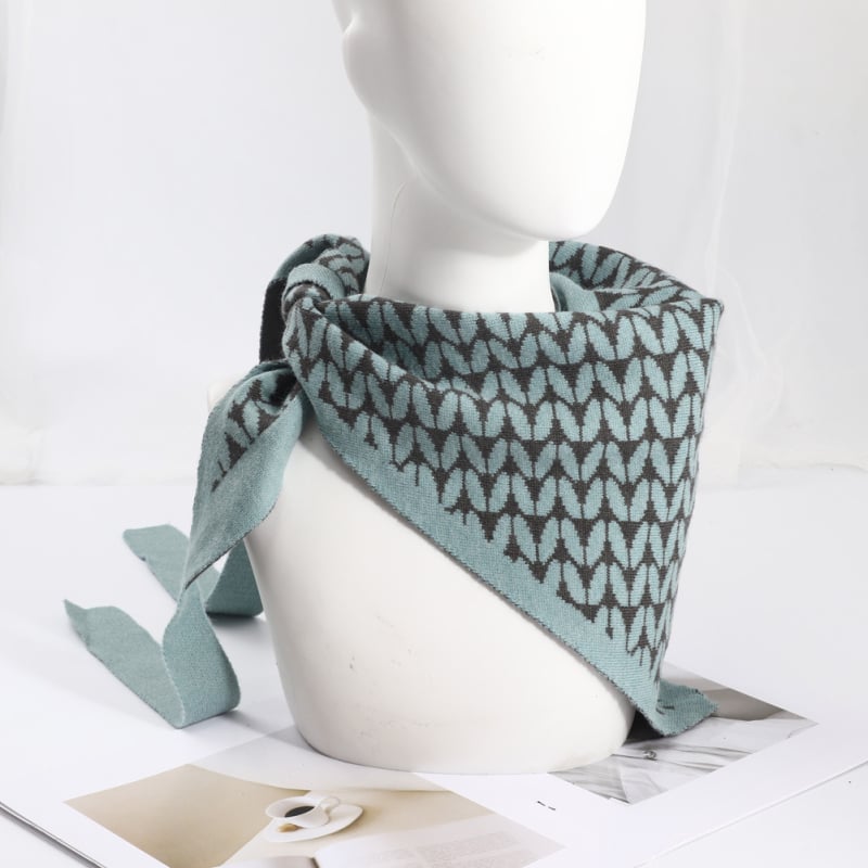 Șal tricotat triunghiular pentru iarnă – cald, multifuncțional: șal triunghiular, șal de talie, eșarfă de umăr, guler fals (țesătură tricotată)