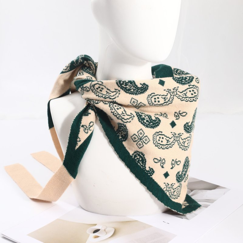 Șal tricotat triunghiular pentru iarnă – cald, multifuncțional: șal triunghiular, șal de talie, eșarfă de umăr, guler fals (țesătură tricotată)