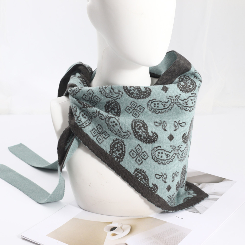 Șal tricotat triunghiular pentru iarnă – cald, multifuncțional: șal triunghiular, șal de talie, eșarfă de umăr, guler fals (țesătură tricotată)