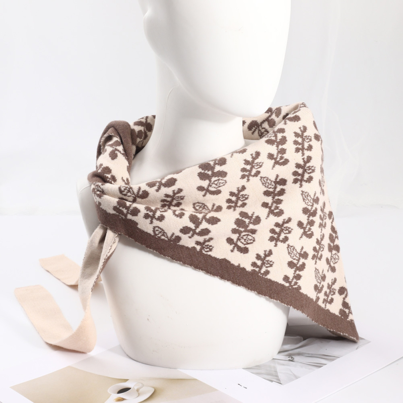 Șal tricotat triunghiular pentru iarnă – cald, multifuncțional: șal triunghiular, șal de talie, eșarfă de umăr, guler fals (țesătură tricotată)