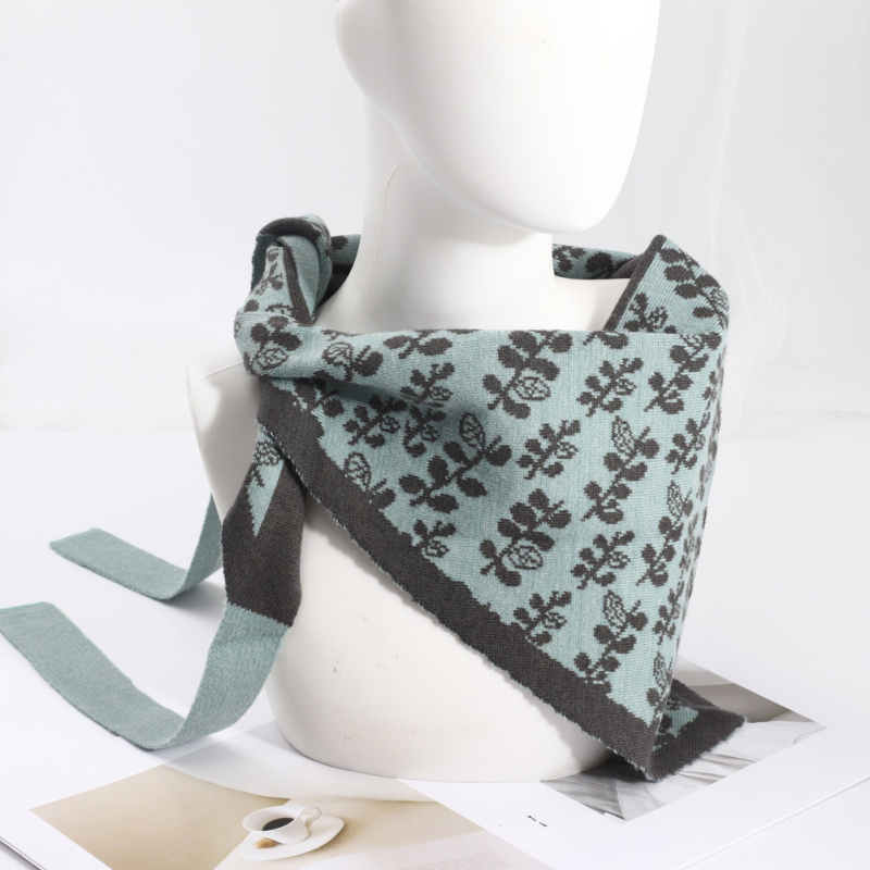 Șal tricotat triunghiular pentru iarnă – cald, multifuncțional: șal triunghiular, șal de talie, eșarfă de umăr, guler fals (țesătură tricotată)