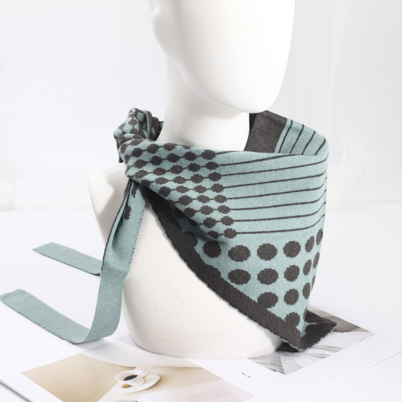 Șal tricotat triunghiular pentru iarnă – cald, multifuncțional: șal triunghiular, șal de talie, eșarfă de umăr, guler fals (țesătură tricotată)