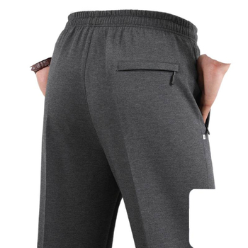 Ανδρικά παντελόνια υψηλής μέσης, φλις επένδυση, άνετη γραμμή, ίσιο πόδι, πολυεστερικό ύφασμα