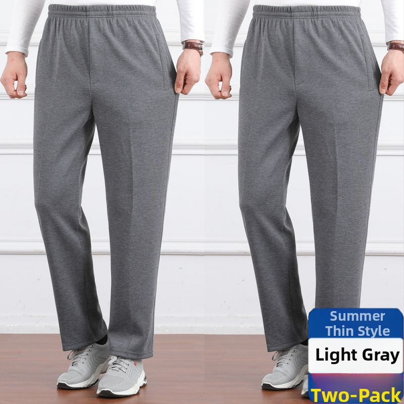 Ανδρικά παντελόνια υψηλής μέσης, φλις επένδυση, άνετη γραμμή, ίσιο πόδι, πολυεστερικό ύφασμα