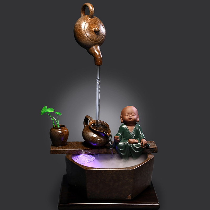 Kézzel készített kerámia Zen asztali vízesés glazúrozott felülettel, akváriumokhoz