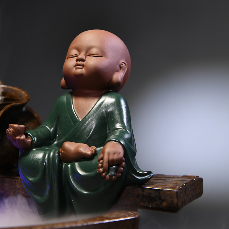 Kézzel készített kerámia Zen asztali vízesés glazúrozott felülettel, akváriumokhoz